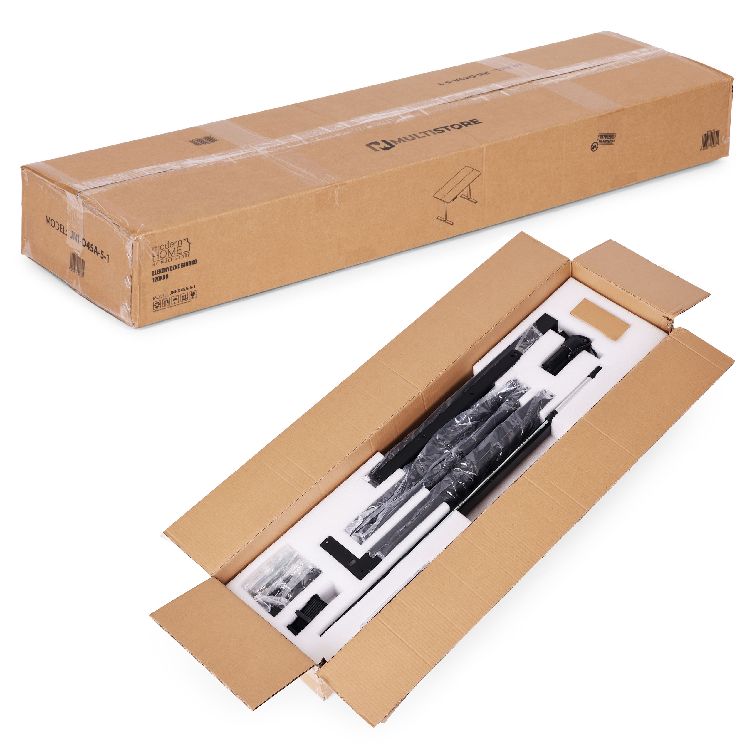 Biurko elektryczne regulowane 120x60 cm regulacja wysokości 72-117 cm ModernHome - obrazek 9