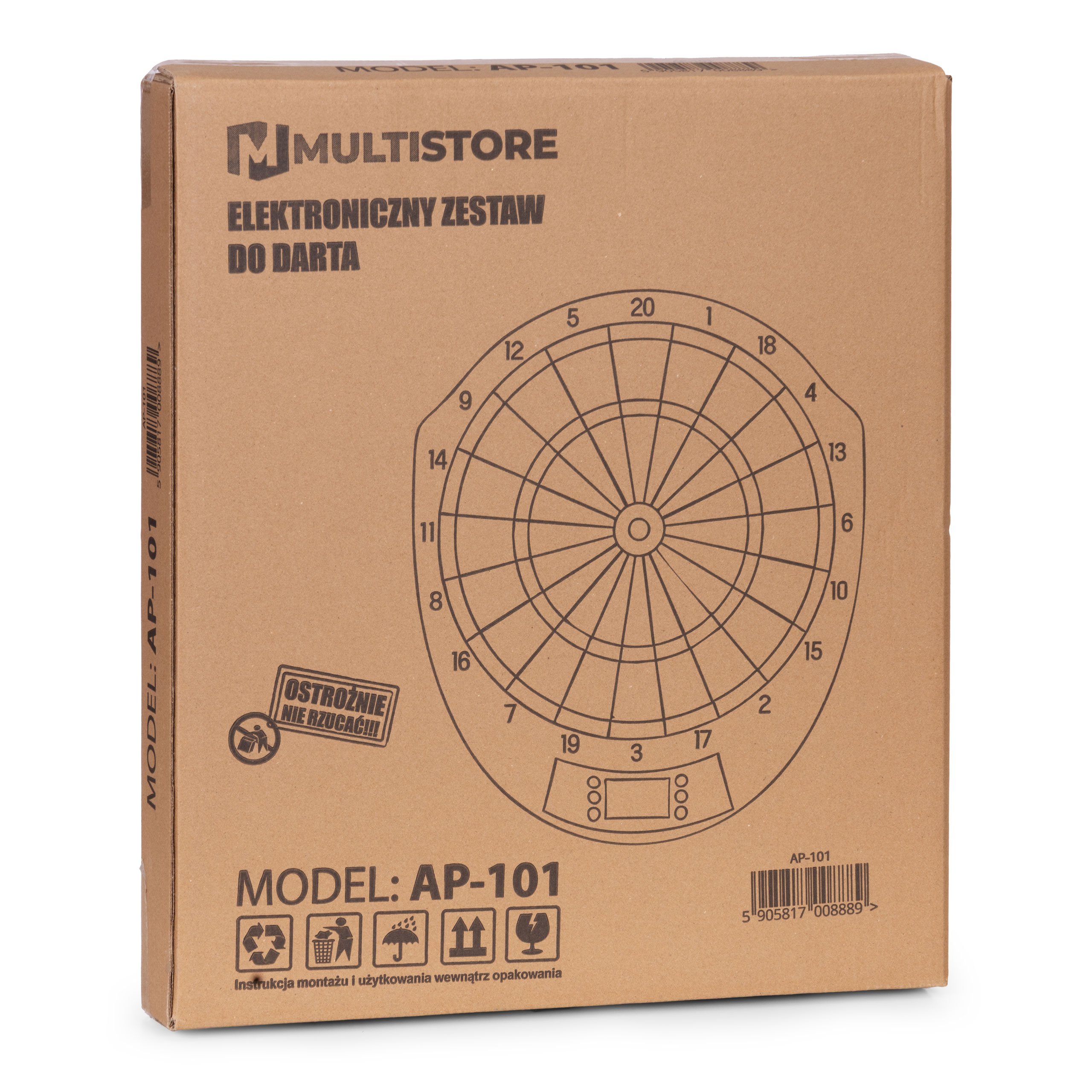 Elektroniczna tarcza do darta gry w rzutki lotki tablica LCD 41 cm 26 gier zestaw 6 rzutek - obrazek 9