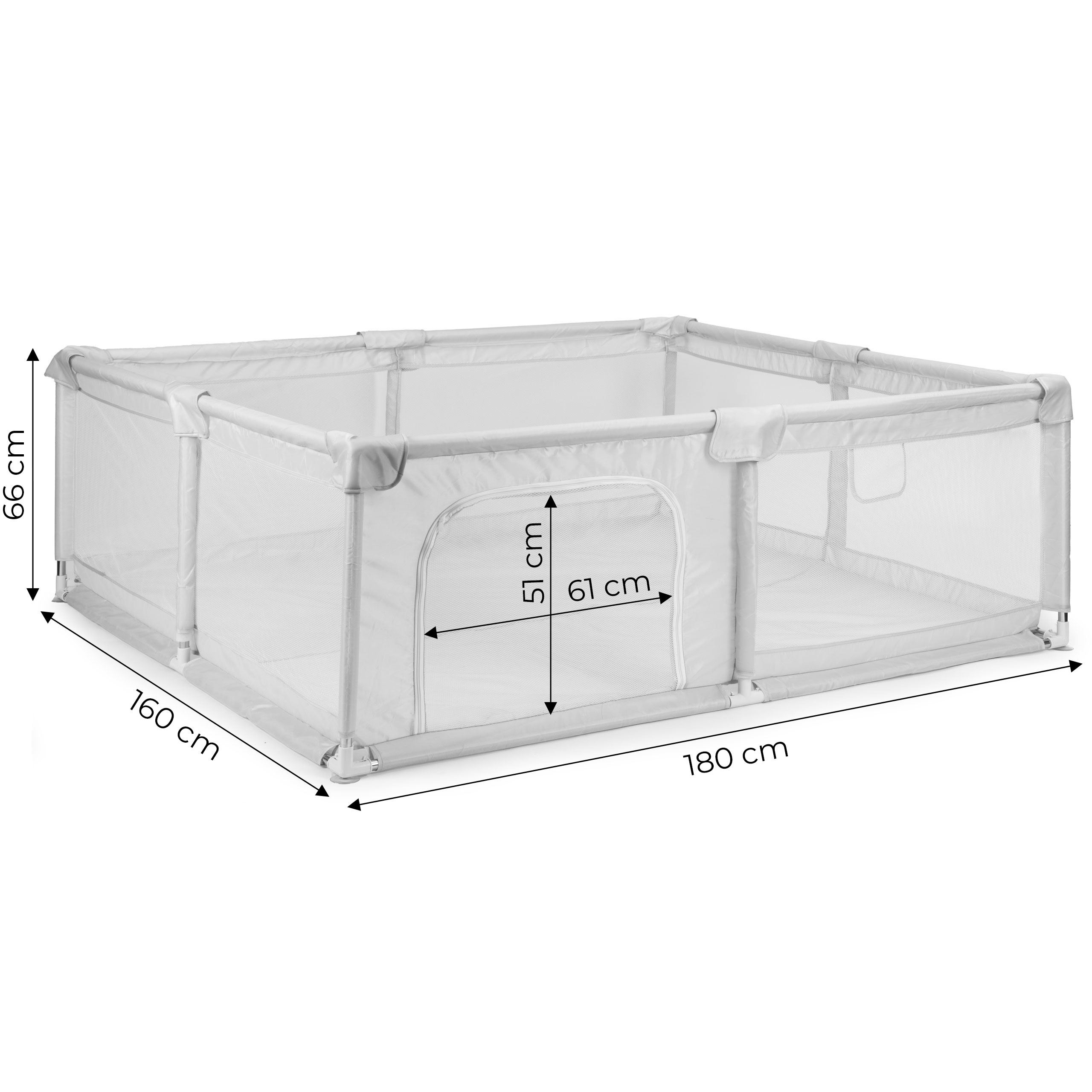 Kojec dla dziecka 180x160 cm suchy basen plac zabaw szary + torba ECOTOYS - obrazek 10