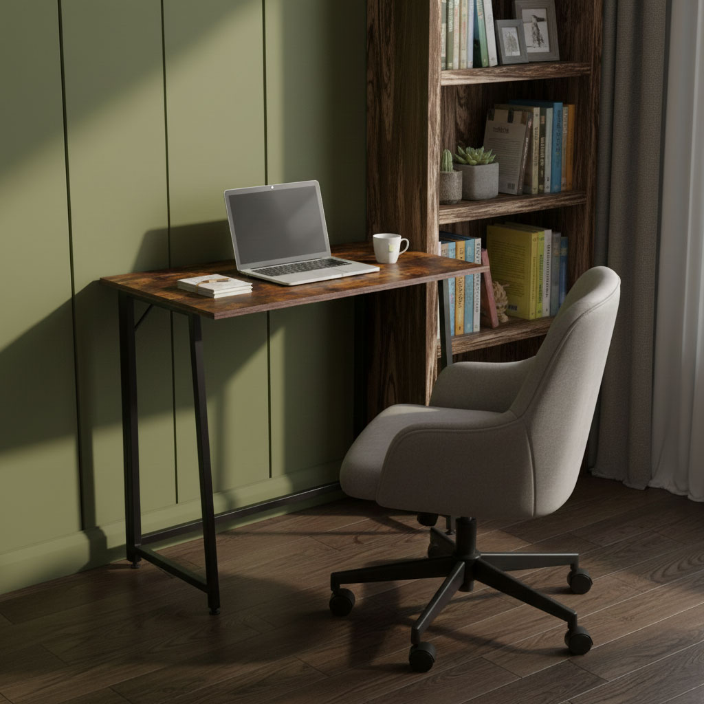 Biurko komputerowe składane 80x45 cm stolik pod laptopa loft ModernHome - obrazek 2