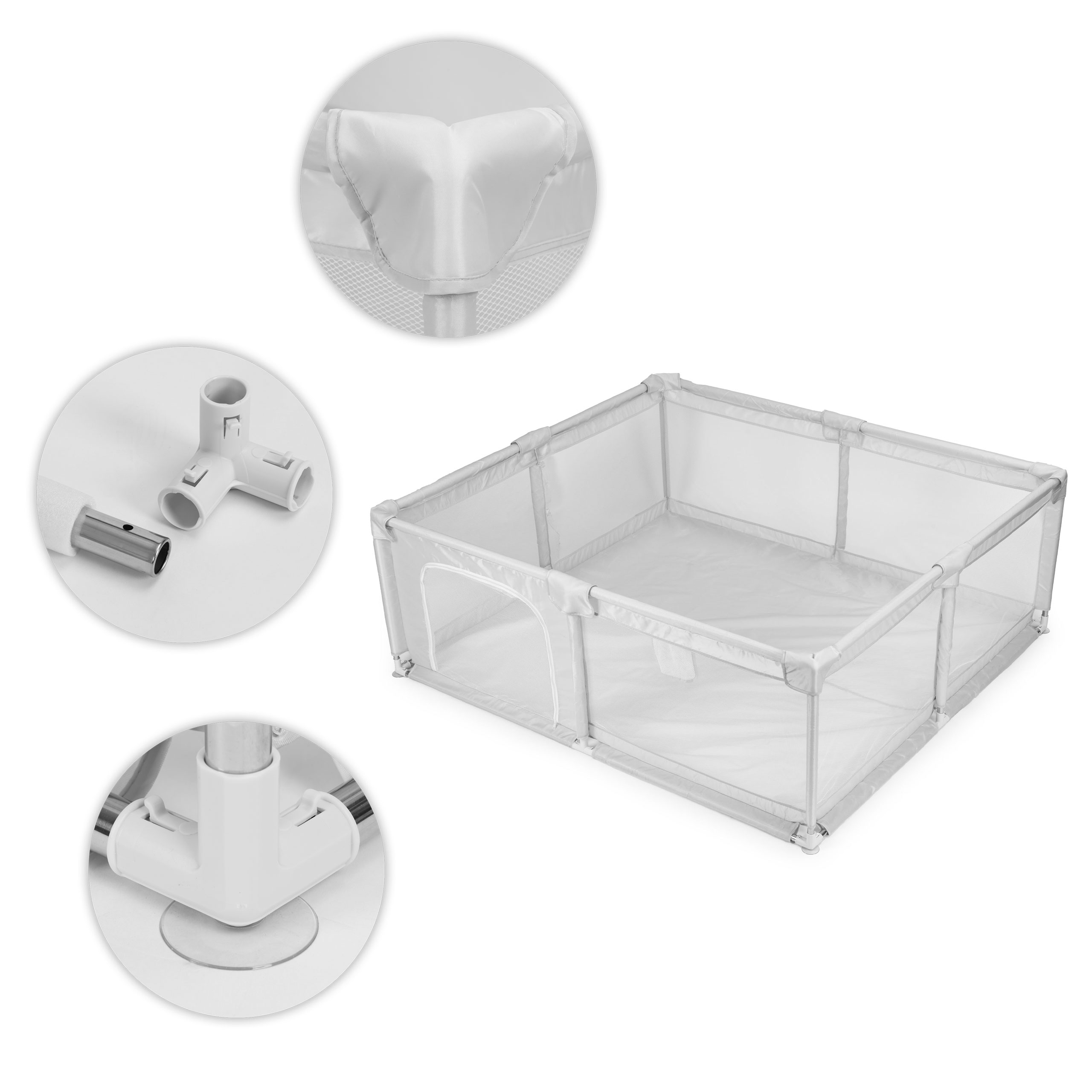 Kojec dla dziecka 180x160 cm suchy basen plac zabaw szary + torba ECOTOYS - obrazek 6