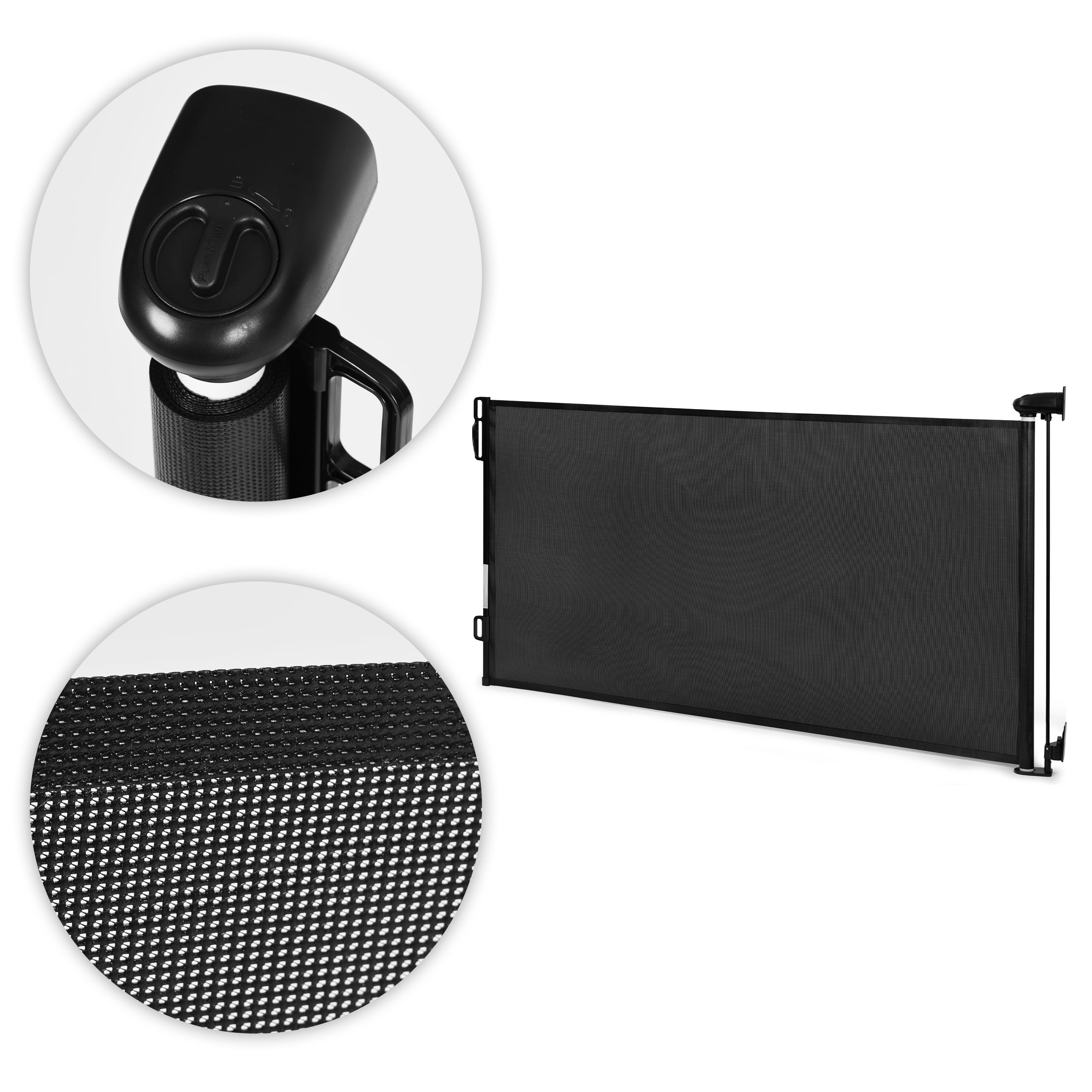 Bramka barierka roleta 160 cm ochronna zabezpieczająca na schody i drzwi czarna ECOTOYS - obrazek 6