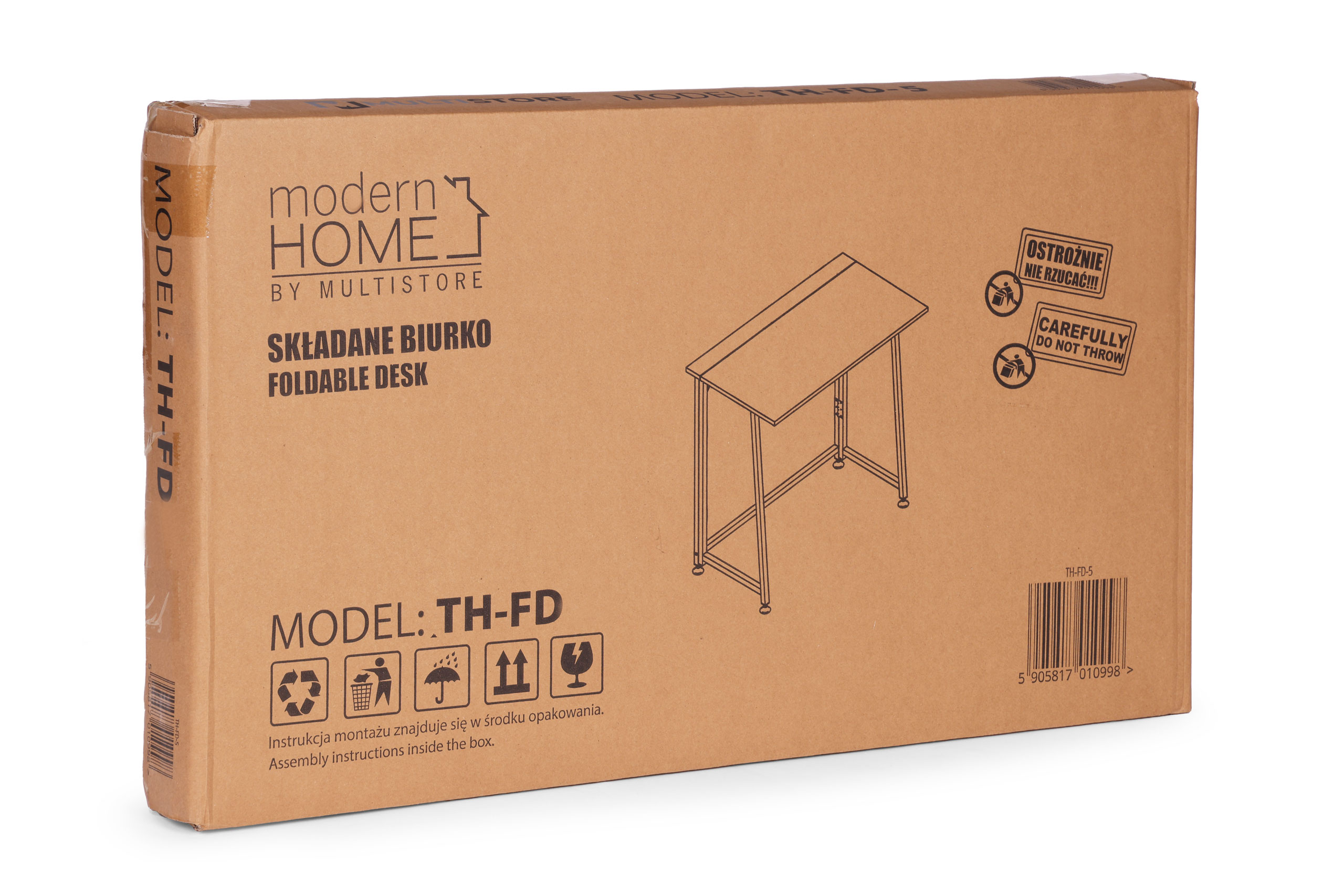 Biurko komputerowe składane 80x45 cm stolik pod laptopa loft ModernHome - obrazek 9