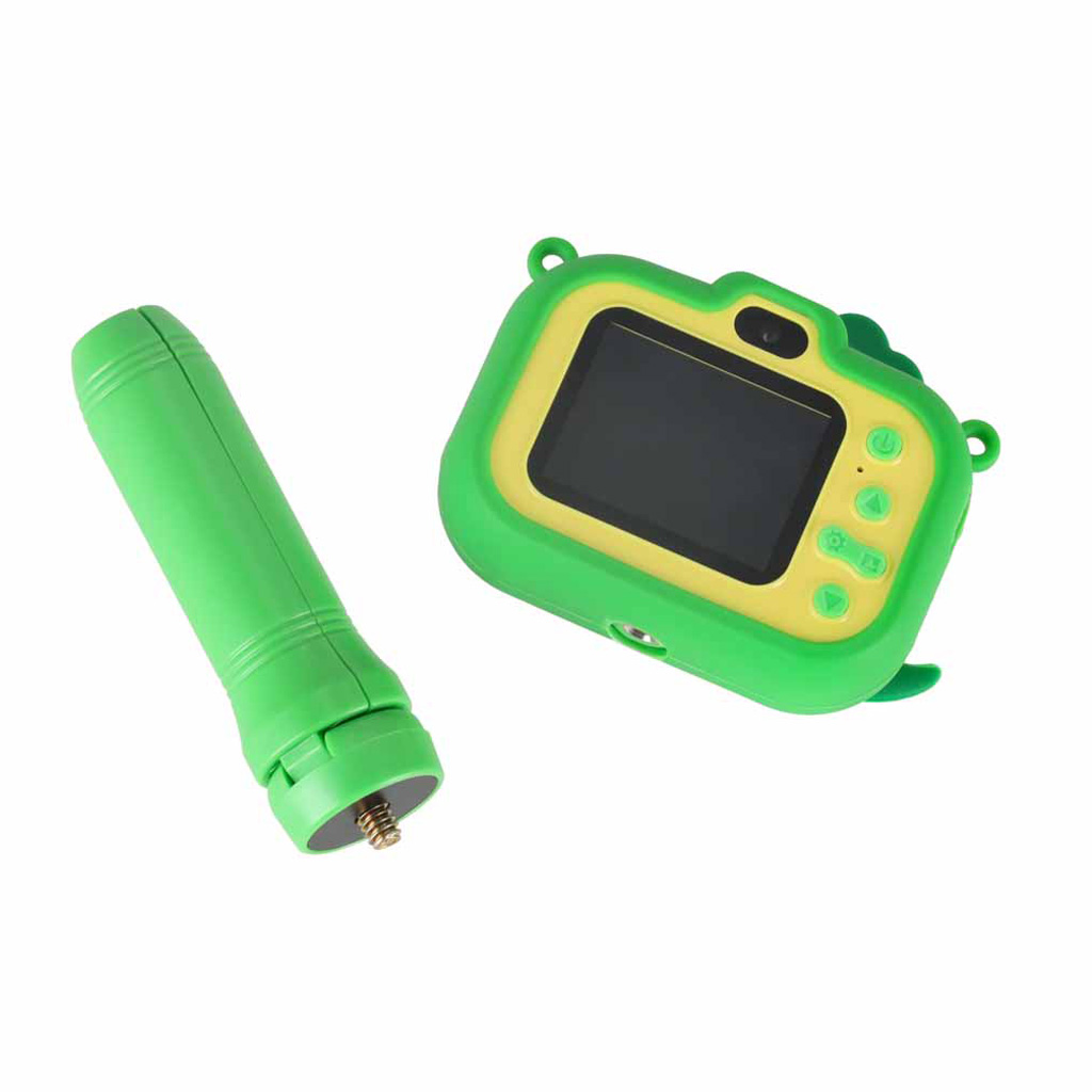 Aparat fotograficzny cyfrowy dla dzieci na statywie dinozaur zielony - obrazek 6