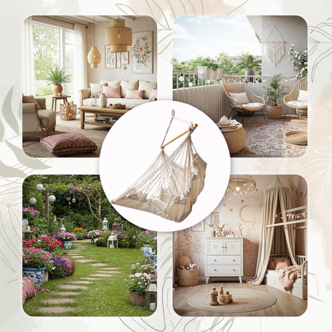 krzesło brazylijskie oraz leżak wiszący